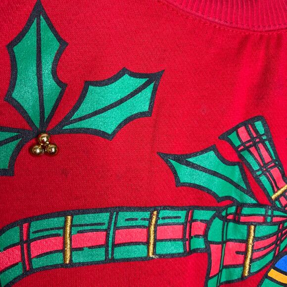 Vtg Spice of Life Ugly Christmas Sweatshirt LG Teddy Bear Red Holiday Festive - Picture 8 of 8